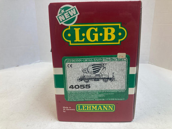 LGB 4055 LG Beton Flatcar w/ Cement Mixer – G-Scale, Pre-Owned Very Good Condition