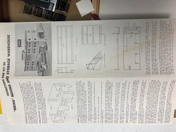 Suydam Bekins Storage Warehouse HO Building Kit 15"x6" (Kit No. 88)