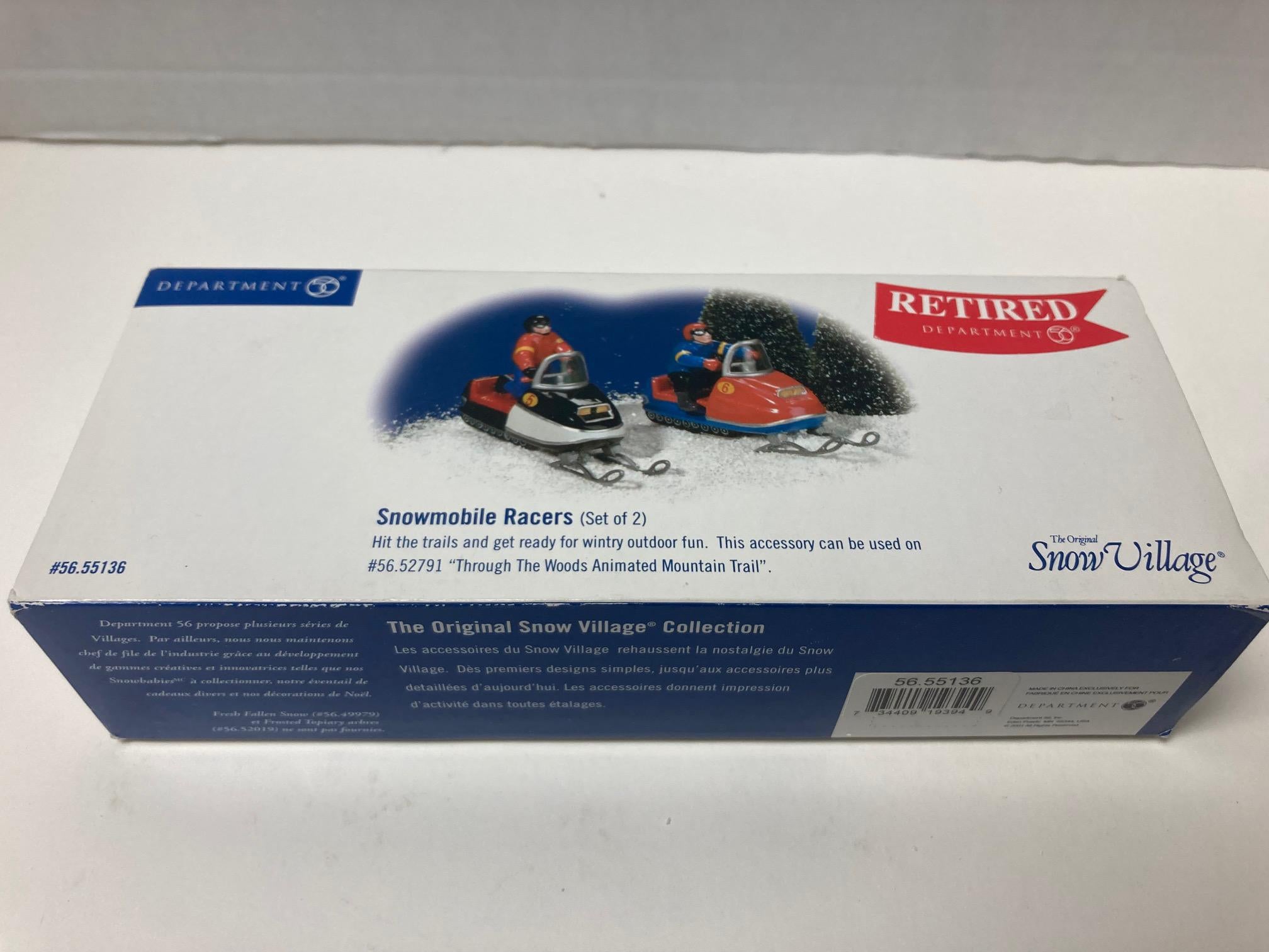 Department The Original Snow Village "Snow Mobile Racers (set of 2)" (56.55136) BRAND NEW