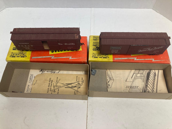 Silver Streak Vintage HO Assembled Kits: SS213 Frisco Box Car, SS302 D&RGW Auto Car