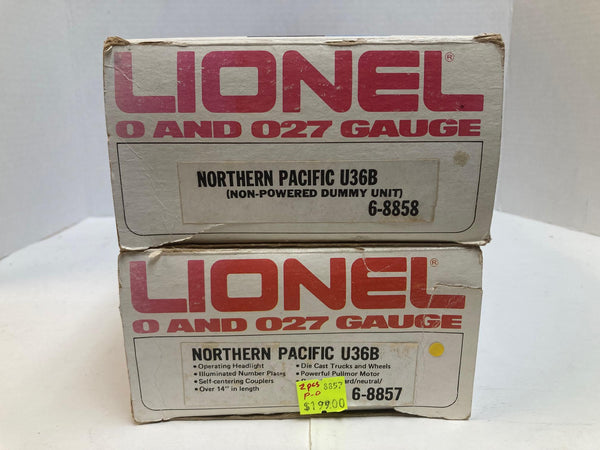 Lionel Northern Pacific U36B Powered Unit and Non -Powered Dummy Unit (6-8857, 6-8858)