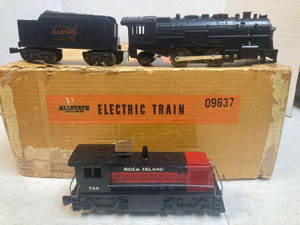 Rare Vintage Marx Allstate 09637 SEARS DOUBLE SET | 1666 Steam & RI Switcher