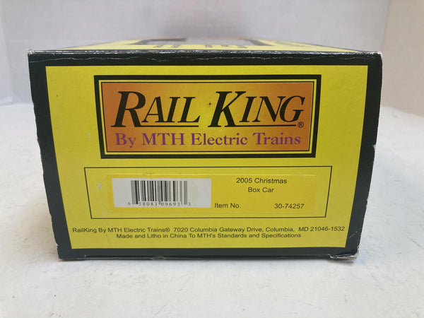 MTH RailKing 30-74257 Christmas Boxcar – 2005 Holiday O-Gauge – NIB