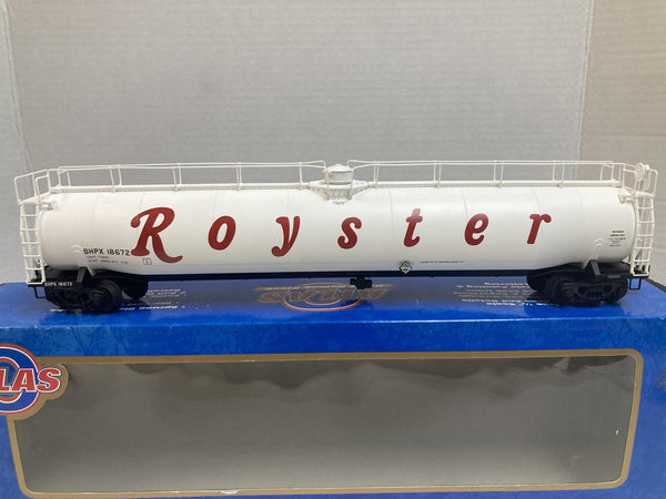 Atlas O Scale ACF 33,000 Gallon Tank Car #6403-2 – Royster SHPX 18672 – 3-Rail