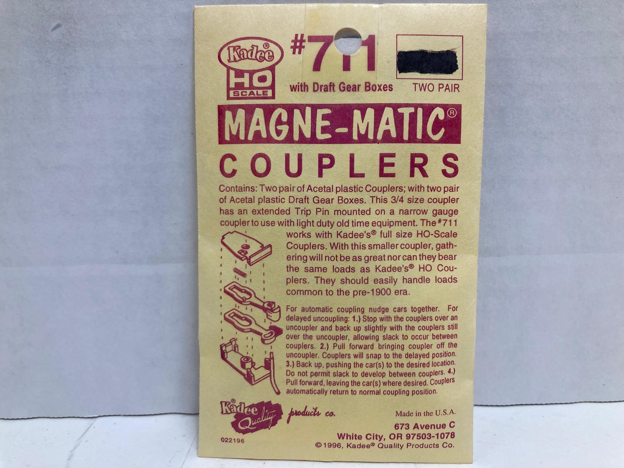 Kadee Magne-Matic Couplers HO (#711) Two Pare with Draft Gear Boxes