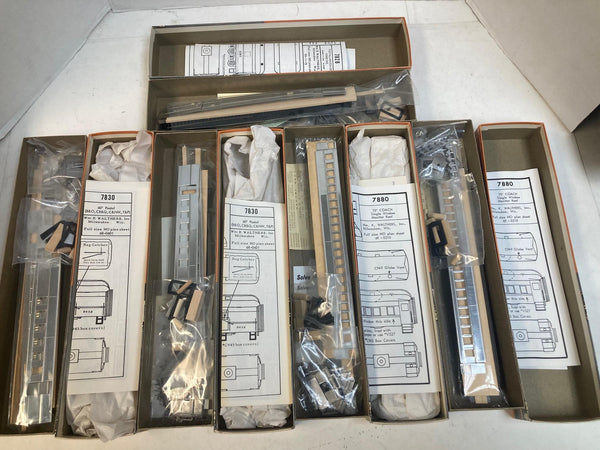 Lot of 5 Walthers HO Scale Passenger Car Kits - Postal, Coach, Baggage - NOS
