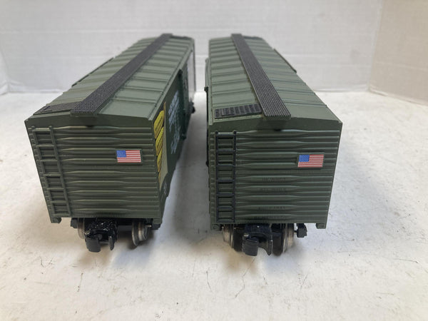 Menards O Scale WWII Veteran Nose Art Boxcar Lot (Diabolical Angel & Take Off Time)
