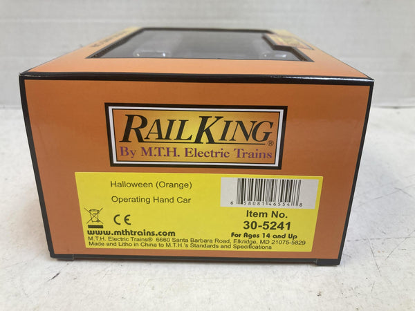 MTH RailKing O Gauge Halloween Witch & Frankenstein Operating Handcar 30-5241