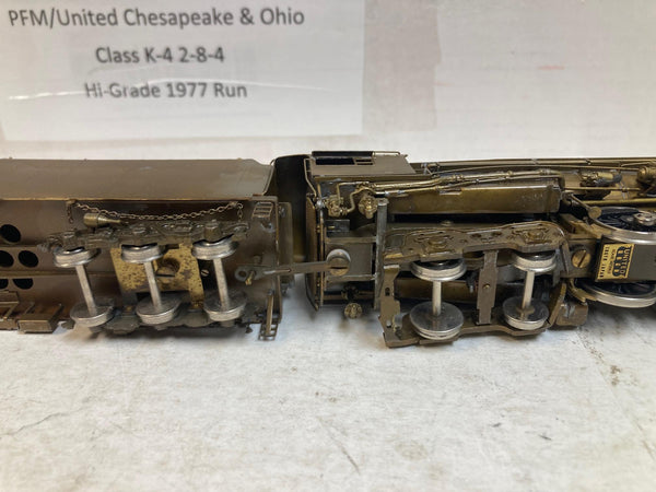 HO Brass PFM United C&O 2-8-4 K-4 Kanawha – 1977 Hi-Grade Run – Tested Runs Great