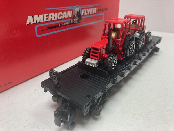 American Flyer Flatcar With Two Die-Cast Farm Tractors (6-48509)