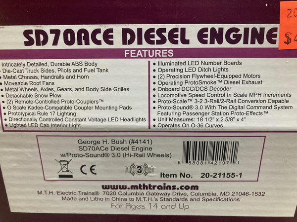 MTH SD70ACE George H. Bush w/ Protosound 3.0 (20-21155-1)