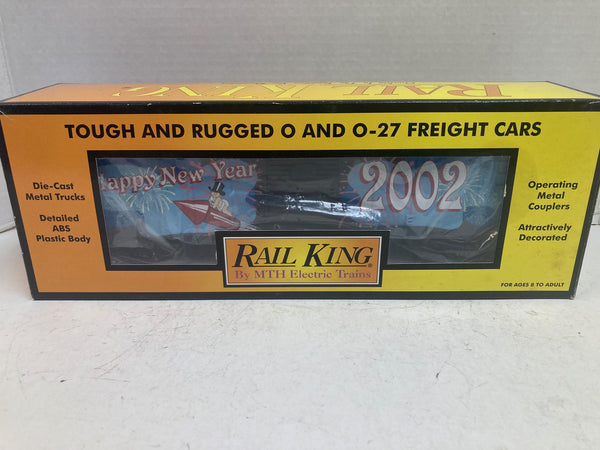 MTH Rail King 30-7490 2002 New Year’s Boxcar – O Gauge – Brand New