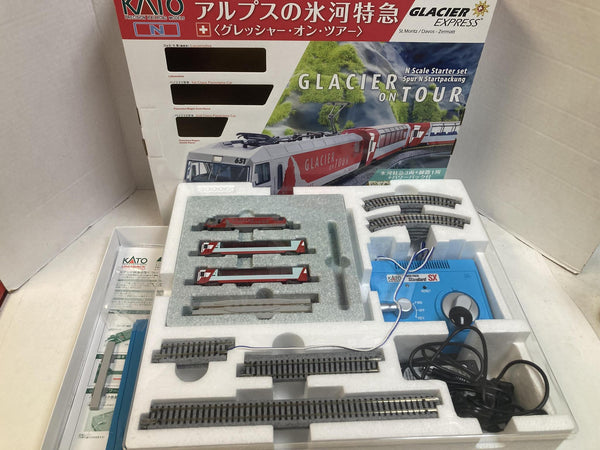 KATO 10-021 N Scale Glacier Express "Glacier On Tour" Starter Set w/ Unitrack - Boxed