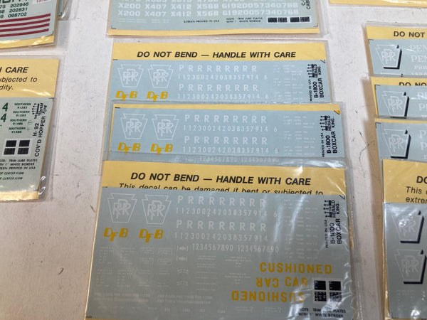 30 Lot Herald King HO Scale Decals - Southern Railway & PRR - New Old Stock