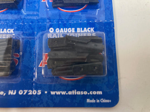 Atlas 6092 O Gauge Rail Joiners – Black – NEW - 16Pcs/Pkg