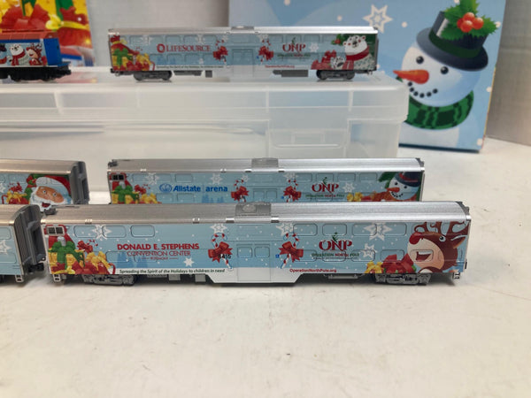 Kato 106-2016 + 106-2016A Operation North Pole Christmas Train | 1 Loco w/ Factory DCC + 5 Cars | N Scale