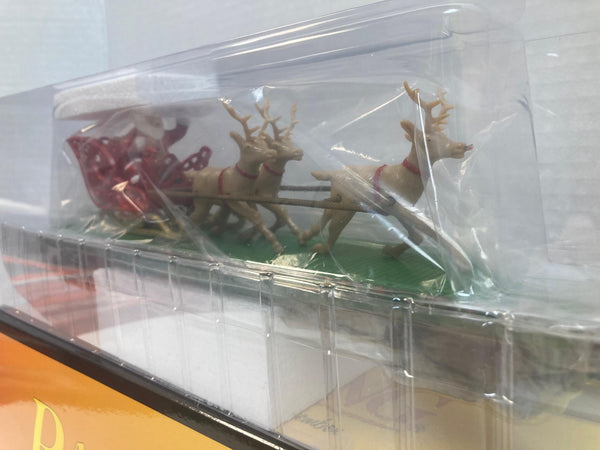 MTH Christmas Green Flat Car w/ LED Lights – Santa Sleigh & Reindeer 30-76940 – O Gauge Holiday Train