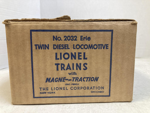 Vintage Lionel Lines No. 2032 Erie Alco Twin Diesel Locomotives AA Set w/ Box
