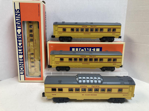 Lionel Union Pacific Passenger Car Lot (4) – 6-16071 New, 6-16072, (2x) 6-16073 – O Gauge