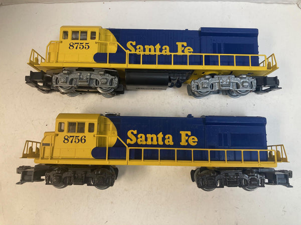 Lionel Santa Fe U36B Diesel Locomotive Set #6-8755 Powered & #6-8756 Dummy O Gauge