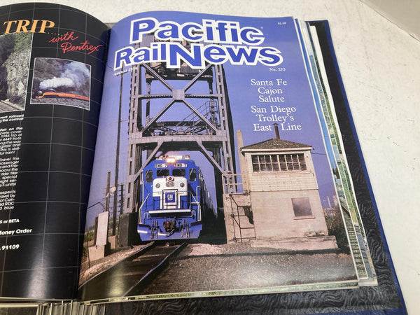 Pacific Rail News Magazine Complete 1986 Year Set in Custom Binder (12 Issues)