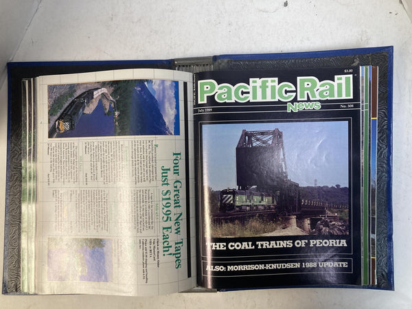 Pacific Rail News Magazine Complete 1989 Year Set in Custom Binder (12 Issues)
