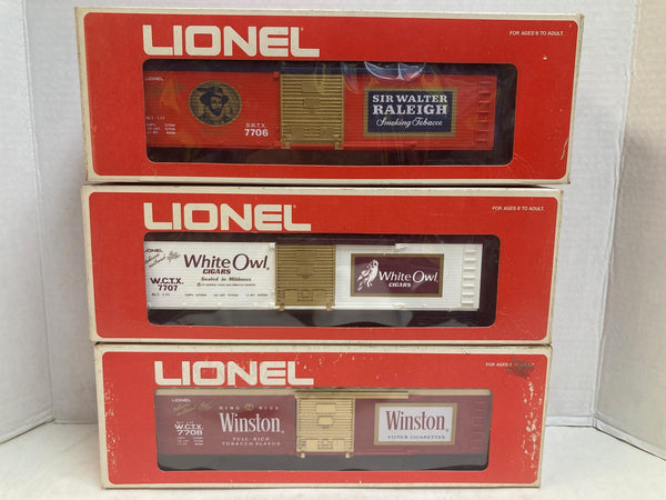 Lionel Tobacco/Cigar Series Boxcar Lot (9 Cars)
