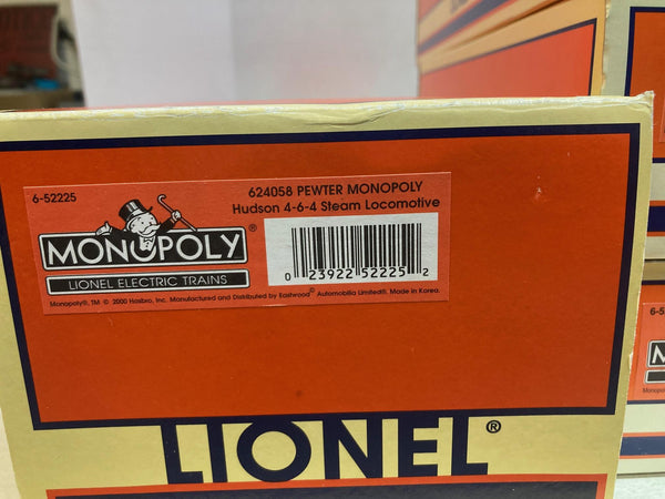 Lionel Limited Edition Monopoly PEWTER HUDSON Steam Set | 6-52225| Test Run ONLY