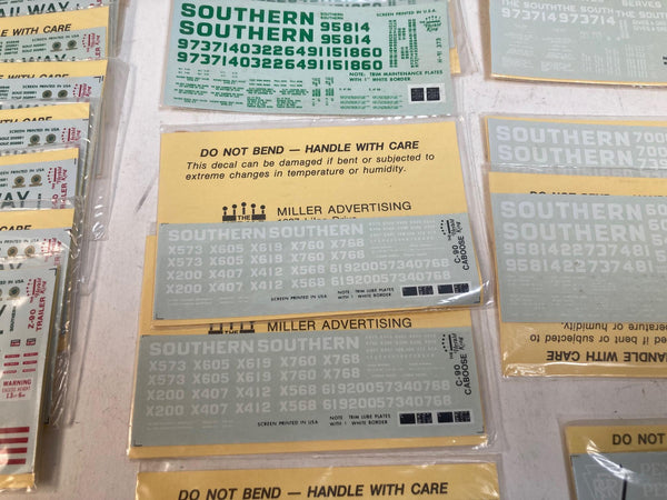 30 Lot Herald King HO Scale Decals - Southern Railway & PRR - New Old Stock