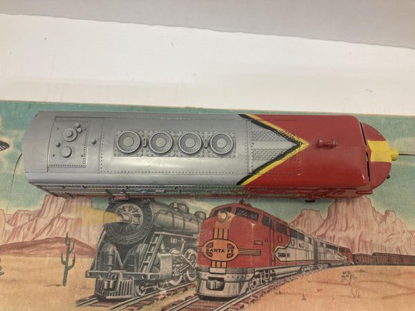 Marx HO Train Set VINTAGE IN ORIGINAL BOX. F3 Santa fe engine w/4 cars and caboose (63452)