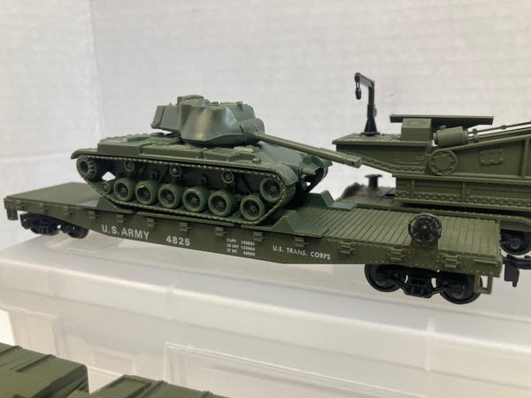 Cox HO Scale U.S. Army Military Train Set – 7 Cars + Loco – Tank, Cannon, Troop