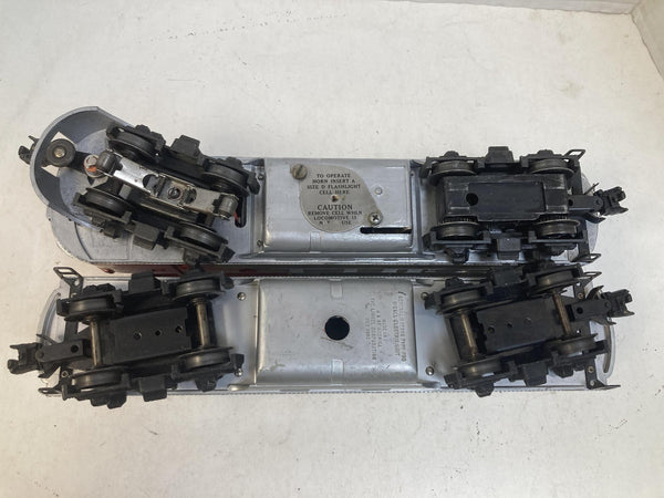 Vintage Lionel 2343 Santa Fe F3 AB Diesel Locomotive Set – Plastic Vents, Runs Great!