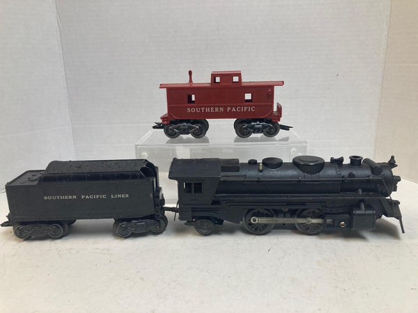 Marx 666 Steam Locomotive w/ Southern Pacific Tender & Caboose – O Gauge