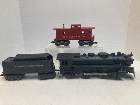 Marx 666 Steam Locomotive w/ Southern Pacific Tender & Caboose – O Gauge
