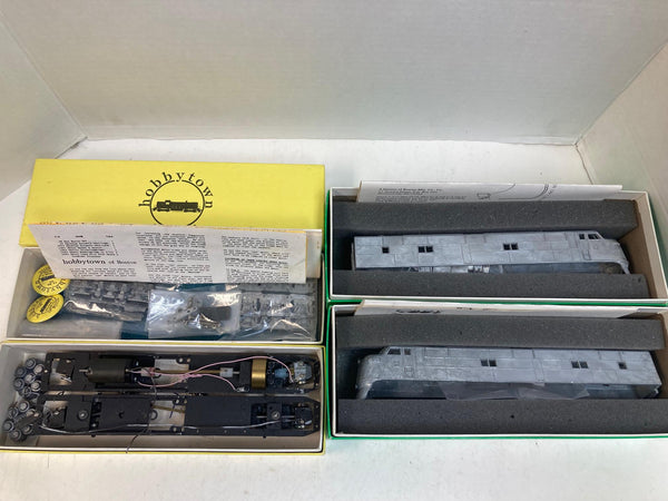 Hobby Town E7AA Diesel Locomotive Drive Kit Set – 2 A Units (Powered + Drive Shaft) w/ Cary Die-Cast Shells – Tested & Works