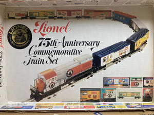 Lionel 75th Anniversary Set: U36B Diesel, Caboose, & 7 Cars (6-7500)-(6-7508)