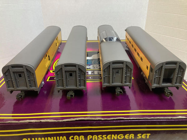MTH Premier 20-6019 Union Pacific 4-Car 60’ Aluminum Passenger Set - O Scale Boxed