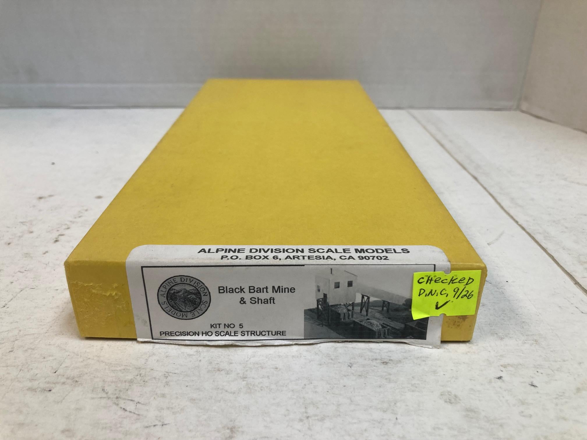 Alpine Division Scale Models, Black Bart Mine & Shaft Kit #5 "Precision HO Scale Structure"