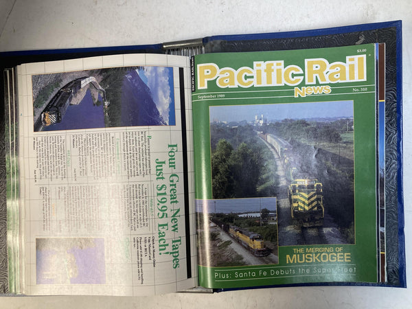 Pacific Rail News Magazine Complete 1989 Year Set in Custom Binder (12 Issues)