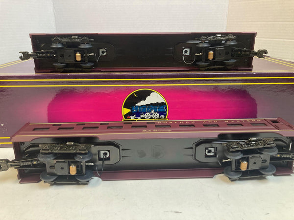 MTH Premier 20-6114 Norfolk & Western 2-Car 60’ Aluminum Sleeper/Diner - O Scale