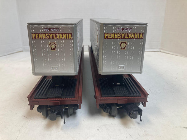 MTH Premier Pennsylvania PRR Flatcars w/ TrucTrain Trailers (2) 470591 470597
