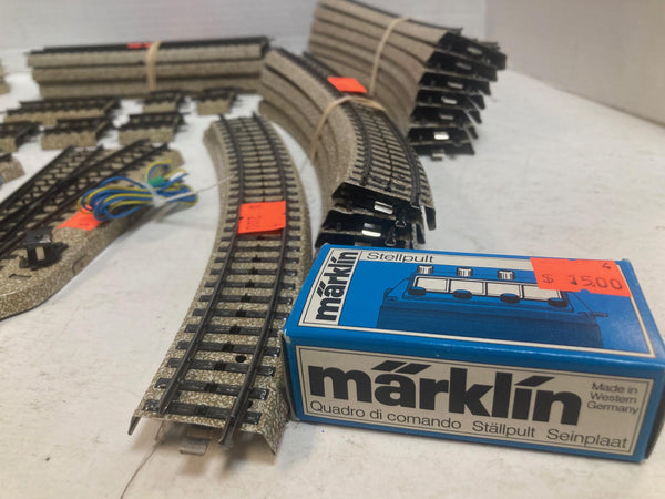 50 Piece Marklin Track Lot: Includes 2 Switches, 36 Curves, 11 Straights, 1 Switch controller // German Made