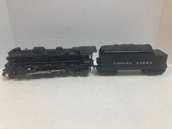Lionel Post-War 2026 O-Gauge Steam Loco + “Lionel Lines” Tender (NO Whistle) – Runs & Smokes