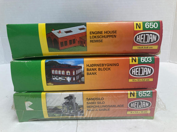 Heljan N Kits Bundle - 603 Bank, 650 Engine House, 652 Sand Silo sealed