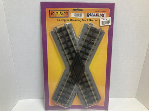 MTH Real Trax 45-Degree Crossing Track Section O Scale Rail King