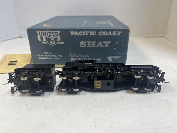 HO Brass PFM United Pacific Coast 3-Truck Shay Factory Painted - Excellent w/ Box