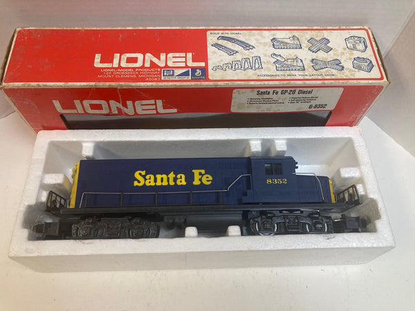 Lionel 6-8352 Santa Fe GP-20 Diesel Locomotive – Blue & Yellow – O Gauge – In Box – Tested