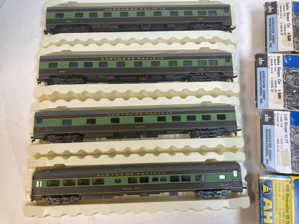 AHM Rivarossi HO Northern Pacific Passenger Car Lot (4) - x3 Sleepers, Observation