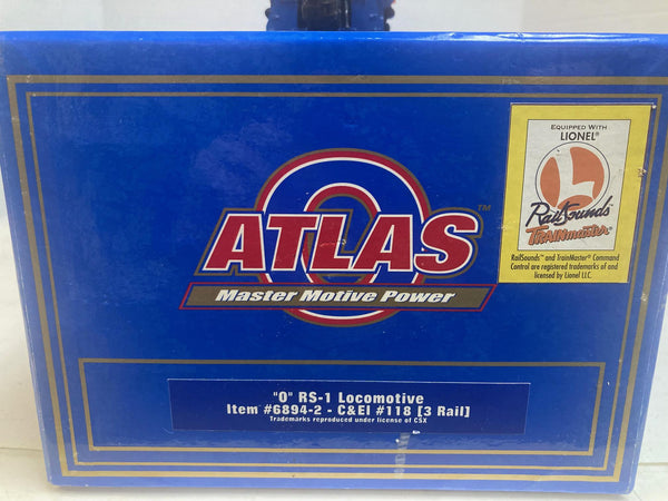 Atlas O Gauge 3-Rail RS-1 C&EI #118 #6894-2 Diesel Locomotive — Very Good / Runs / RailSounds / TrainMaster