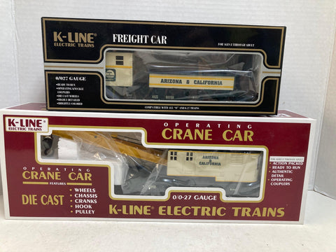 K-Line TCA 43rd National Convention Arizona & California Crane & Boom Car Set K-689103 / K-689104 – 1997 – LNIB
